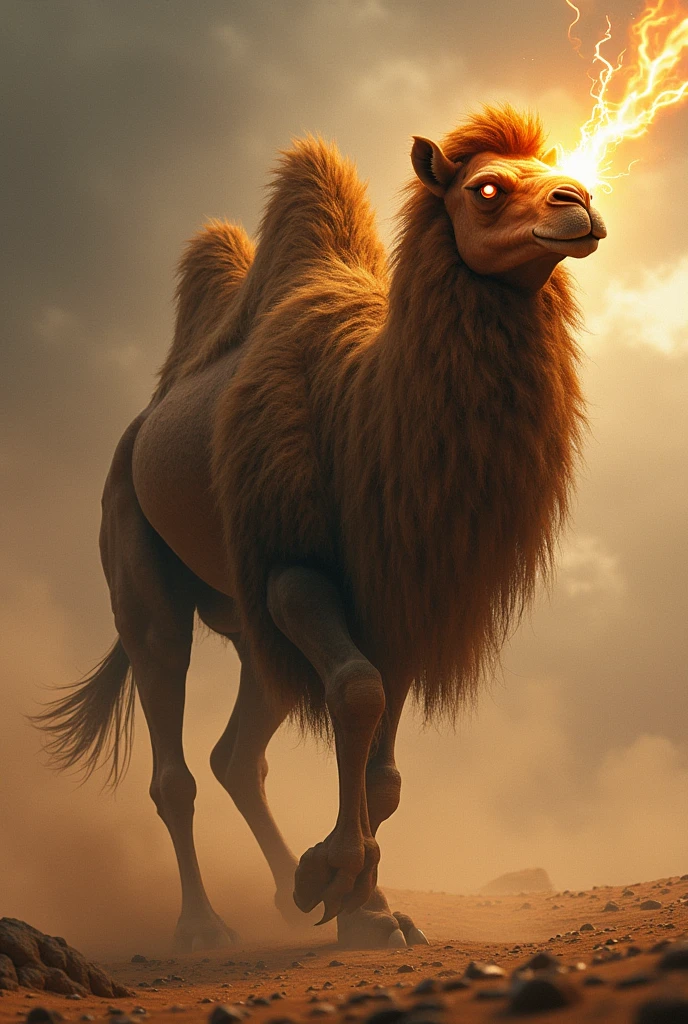 Angry camel with lightening eyes 

