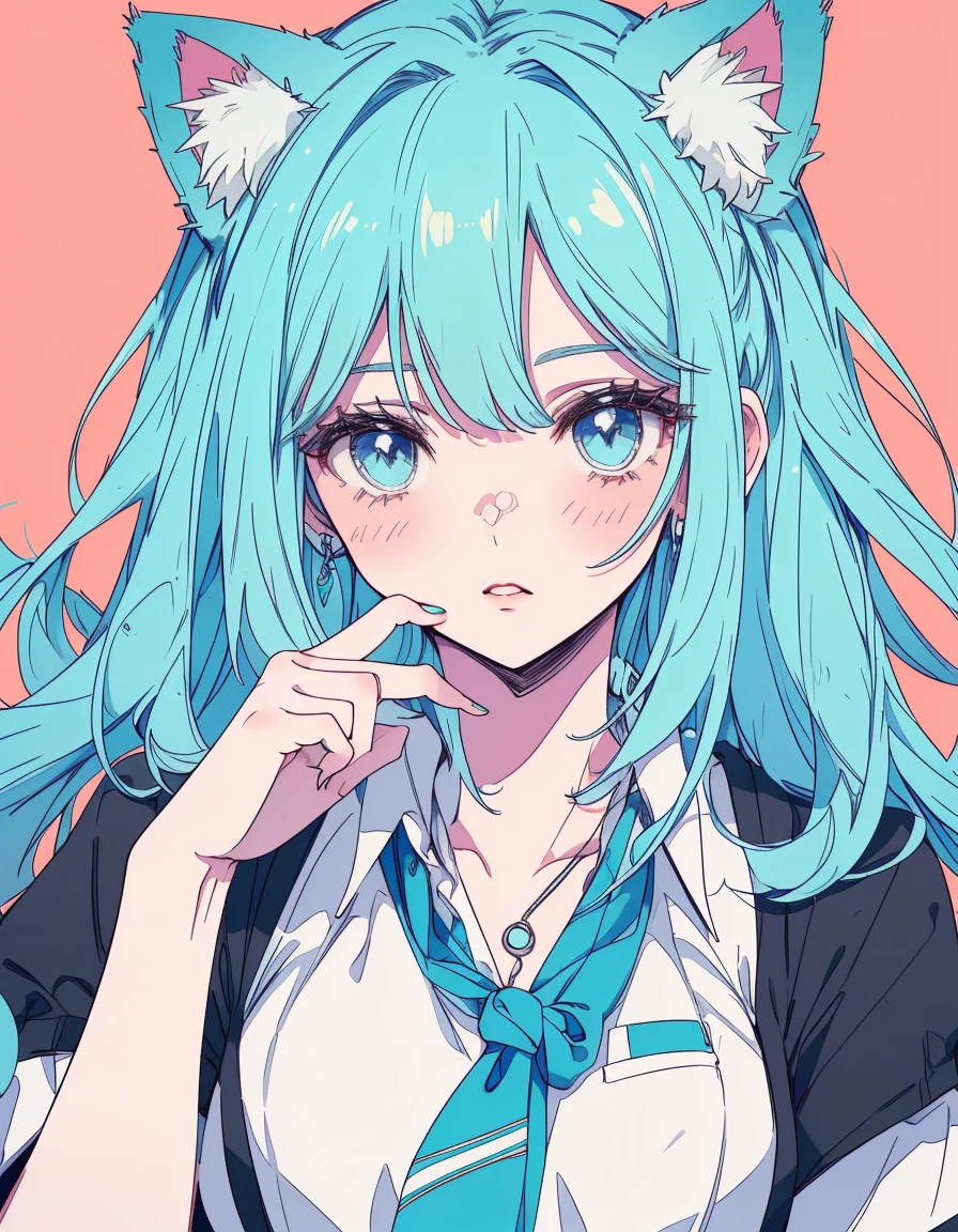 sports uniform, ((masterpiece, best quality:1.5)), ((Beautiful detailed cat aqua eyes:1.2)), cat ears, pale skin, , beautiful hands, beautiful fingers, EasyNegative
