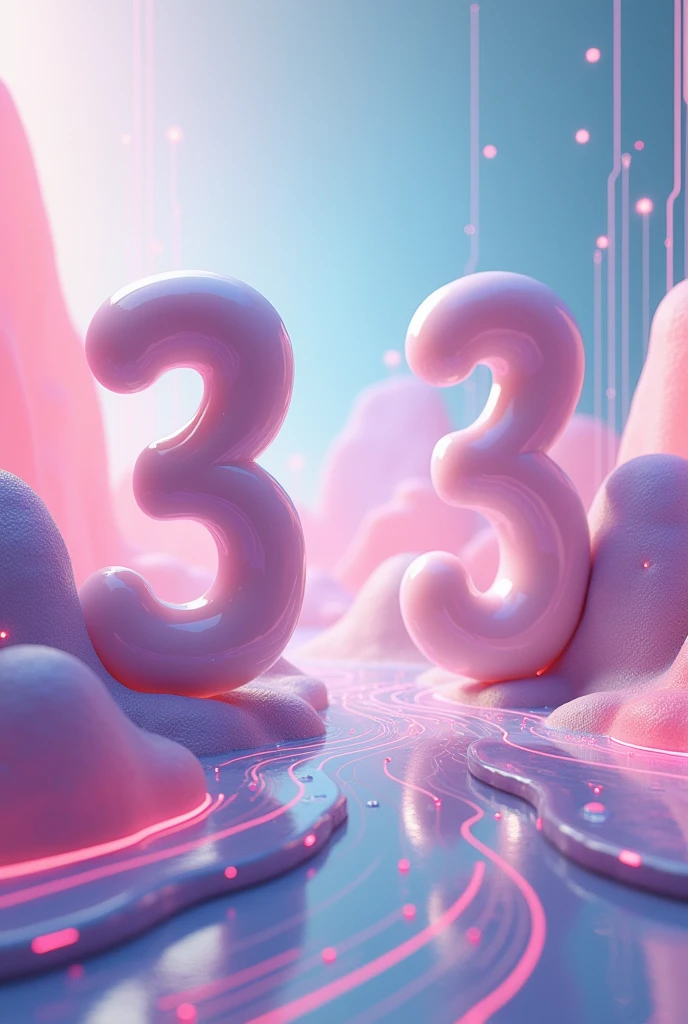 3 number3 background circuit board background digital style jelly texture soft map rounded gradient
