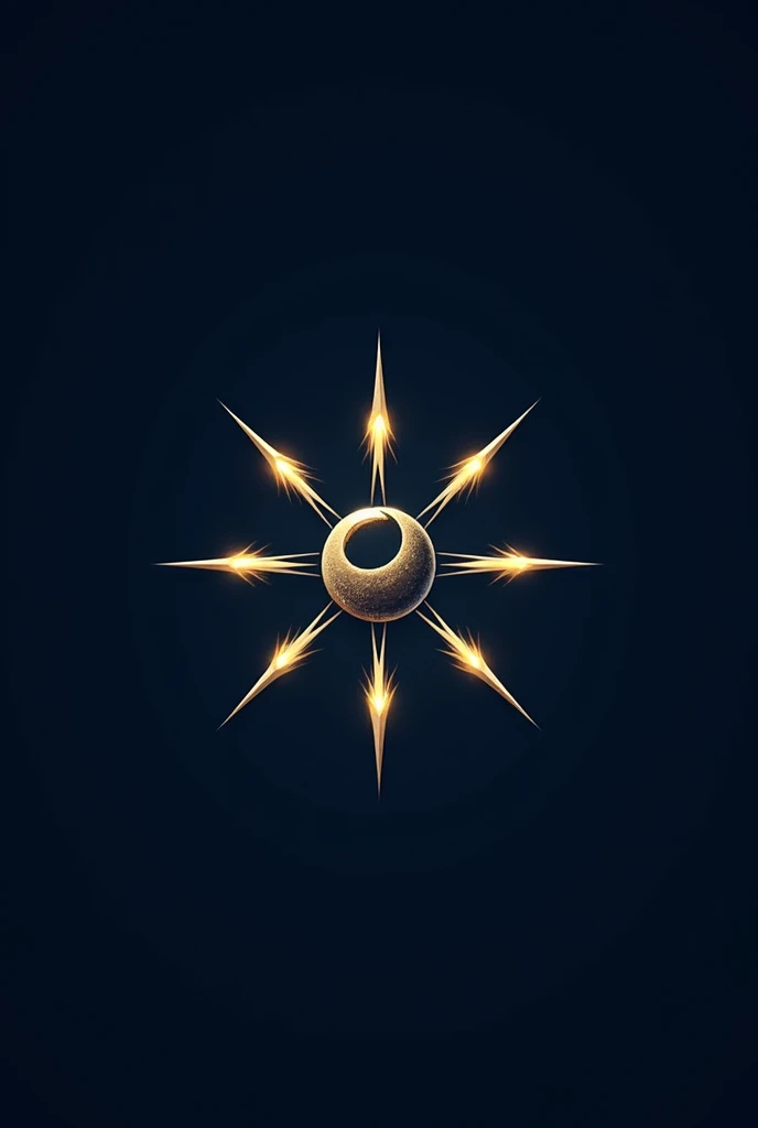 create logo,14-pointed star fusion with crescent moon