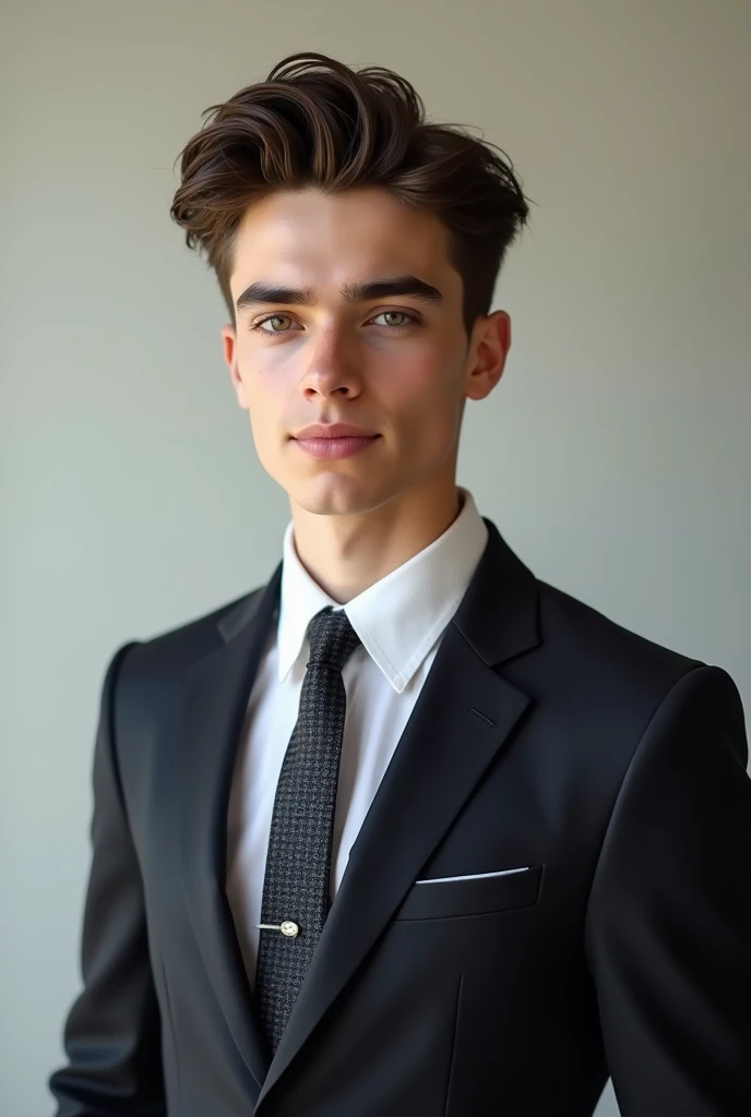A cute teen boy 1 with nice jawline and wearing full suit
