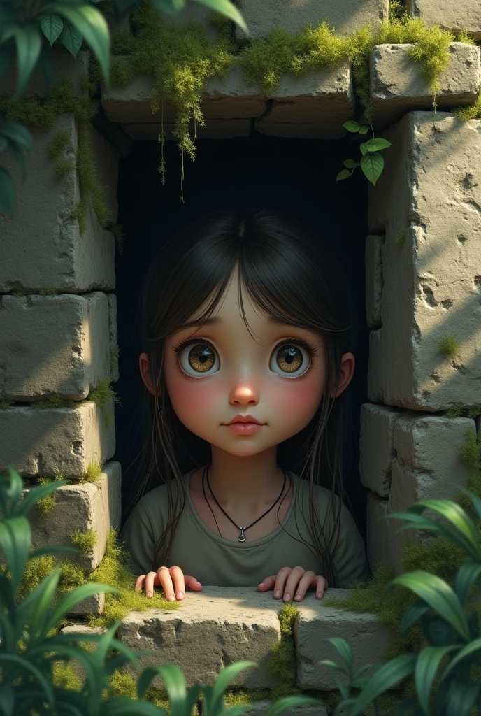 A girl behind the wall