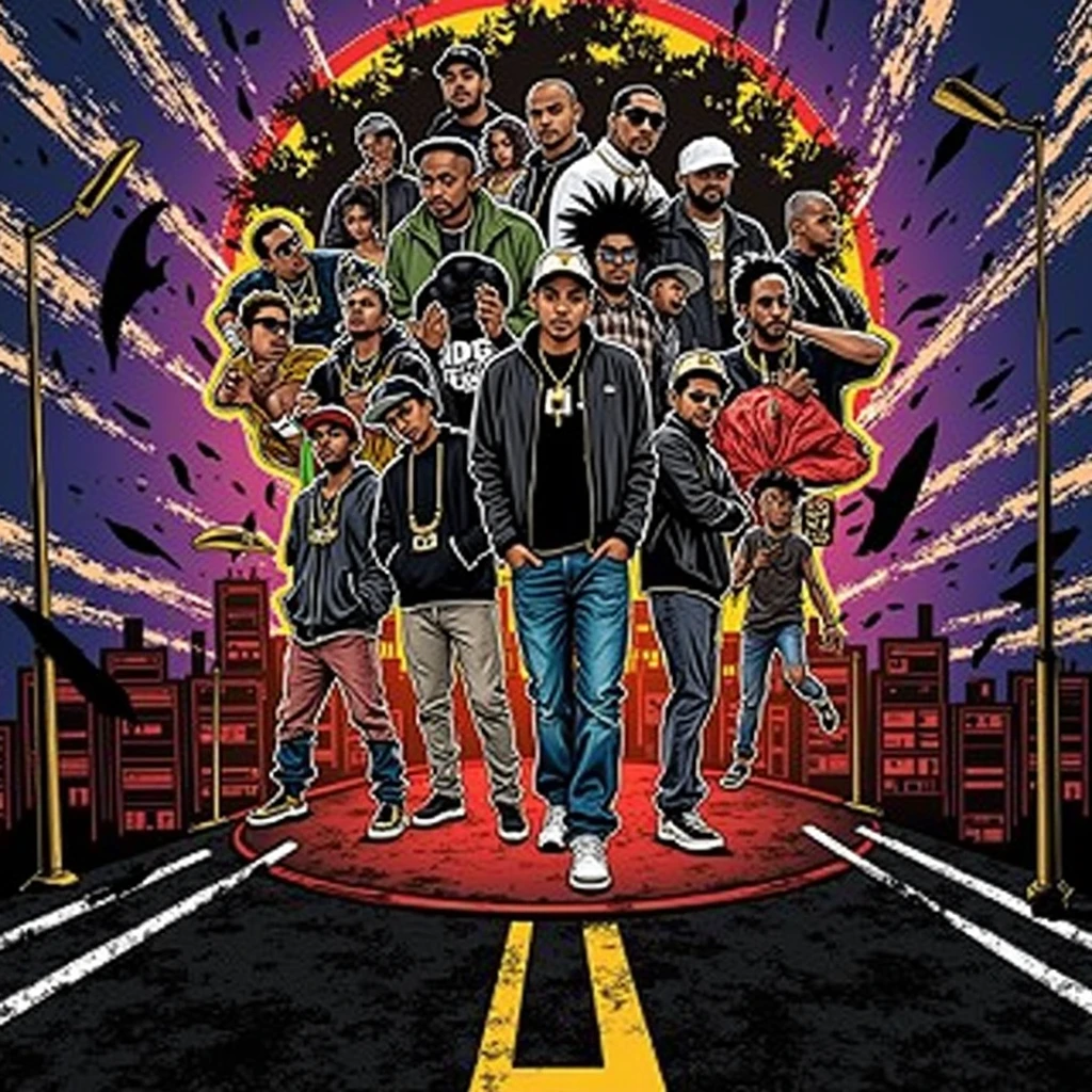 colored album art, hip hop music album cover, rap album cover