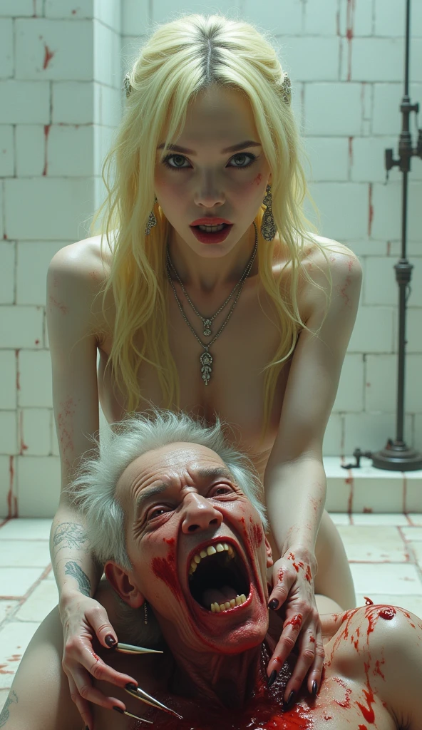 A highly detailed and graphic portrait of the beautiful Billie Eilish, de 18 anos, in an unexpected and violent scene, Explicit sex scene on a street in Japan, cena de sexo com double penetration, double penetration, a Woman is raped by two men, a crowd of spectators photograph a Woman. Sexo de double penetration, 2 men inserting their penis into the genitals of a Calcasian Woman. ((full naked)), ((skinny:0.9)), ((naked)), ((flat chest:0.7)), ((hard nipples tips)), ((hard nipples tips)), ((nipples tips:1.8)), ((toned:0.5)), ((pale skin)), ((Caucasian skin)), ((white skin)), ((skin looks like milk)), ((long hair)) ((Longhaire)), ((Longhaire ate a cintura)), ((Blue eyes)), ((white skin:1.3)), ((white hair)), ((skin covered in sweat)), ((soaked skin)), ((skin dripping sweat!!)) ((shine body!!)), ((Sweaty)), ((sunlight on the body)), ((bright sunlight over the body)), The Woman is beautiful and very thin, Very thin Woman, Extremely thin Woman, the Woman is completely naked, The Woman is a redhead, the Woman is very white, blood in the vagina, blood runs from the vagina, muito blood in the vagina, ((deep cuts on the body)), ((guts coming out of the belly)), ((blood running from the mouth)), ((mutilated)), the Woman has many freckles on her body, the Woman&#39;The body is drenched, blood drips from the Woman&#39;genitals, a lot of blood leaks from the Woman&#39;anus, the Woman has injuries on her body, the Woman&#39;The body is drenched de suor. O foco da cena está nos órgãos genitals pingando sangue, muito blood in the vagina da Woman, lots of contrast, vibrant sunlight, Woman&#39;Hair flies in the wind, pretty long hair,