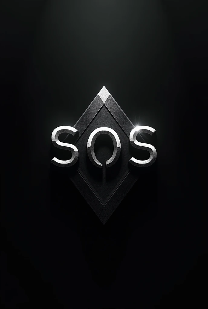 Create a cool stylish image of sos it contain shading with black diamond colour in a triangle write sos in it