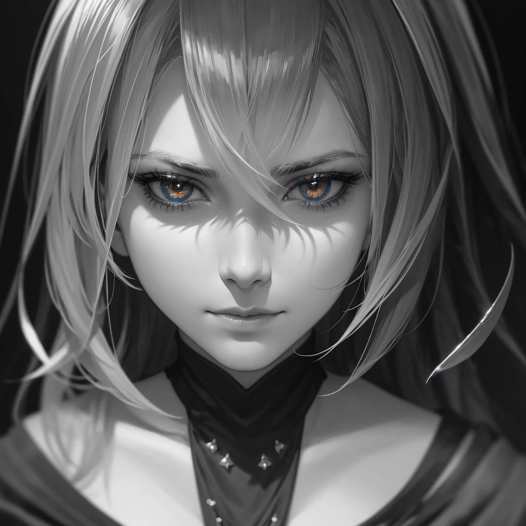 a cold-blooded, emotionless face with a subtle smile, cinematic lighting, chiaroscuro, dramatic shadows, piercing eyes, pale skin, angular facial features, detailed facial expression, dark and moody atmosphere, dramatic lighting, photorealistic, highly detailed, 8k, best quality, masterpiece