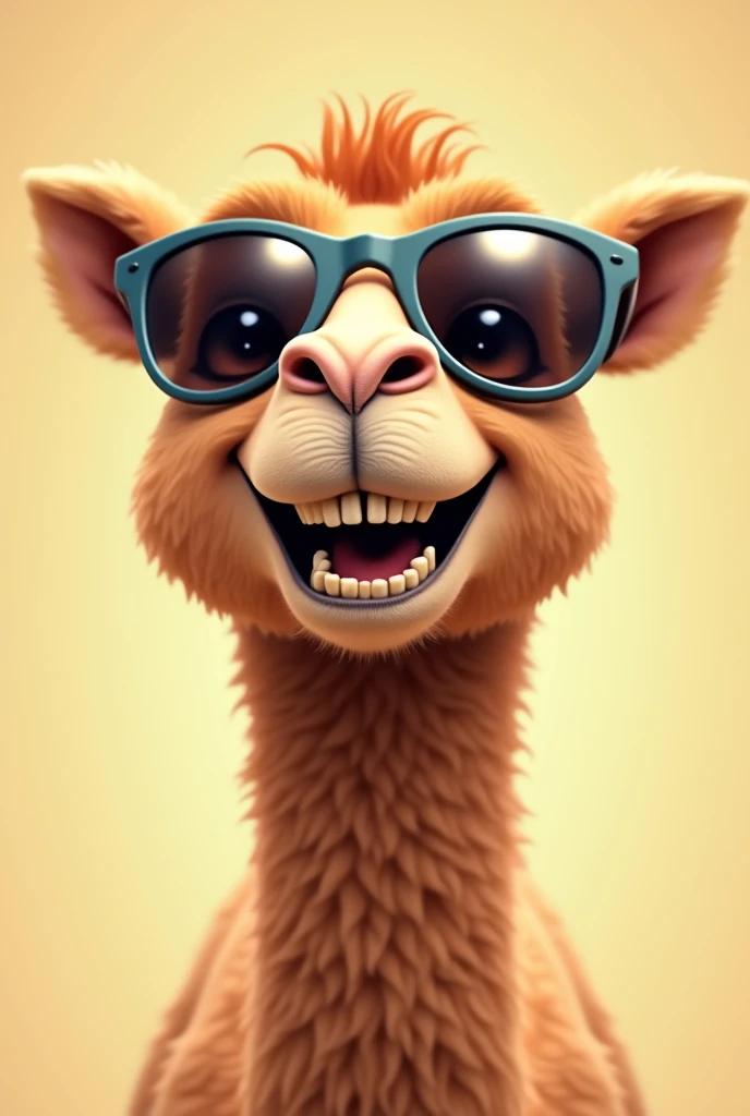 
Camel with sunglasses and smile 
