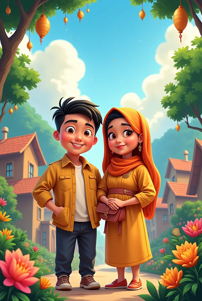 Poster kampanye pilkada kota bima 2024 pasangan aji rum dan umi innah. Make it disney style