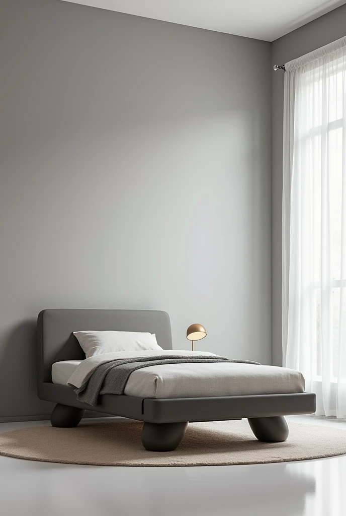 Single bed for boys with legs and without upholstered furniture newer version of the bed with gray color and more massive legs for Kyrgyz without any materials and for 2025