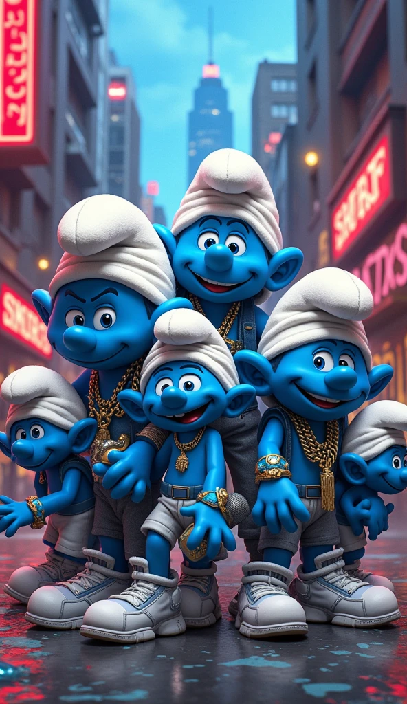 The Smurfs as rappers