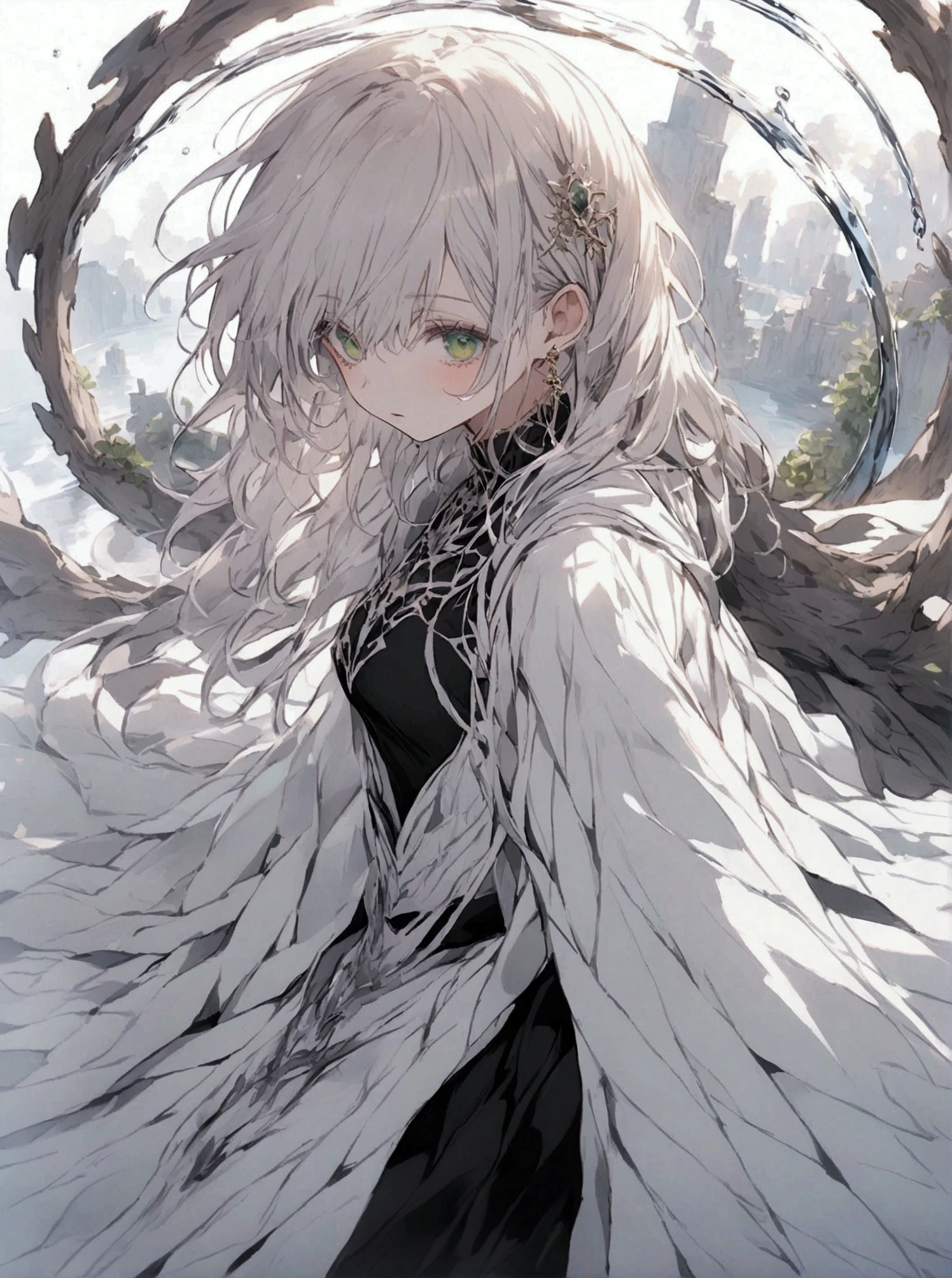 Remains,,Green Eyes,White coat,water,Remains,whole body,mysterious