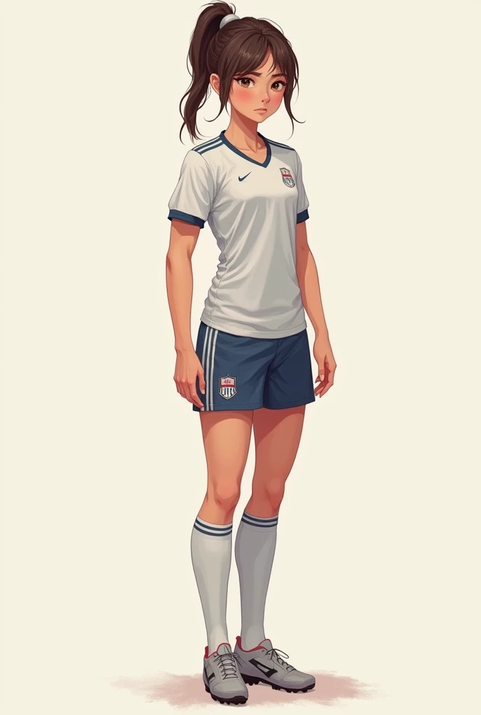 ((masterpiece)),(((best quality))),((character design sheet)), ((full body view)) illustration,1girl,small breast,wearing an soccerl uniforms