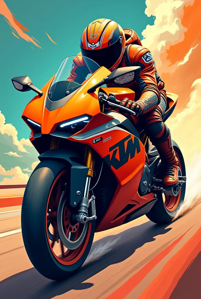 KTM bike in anime version KTM bike in 2d anime
