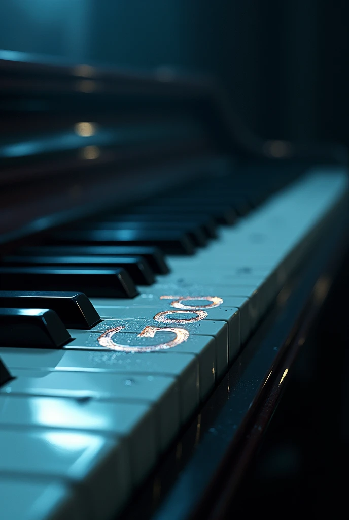 Create an image of piano keys with the word God