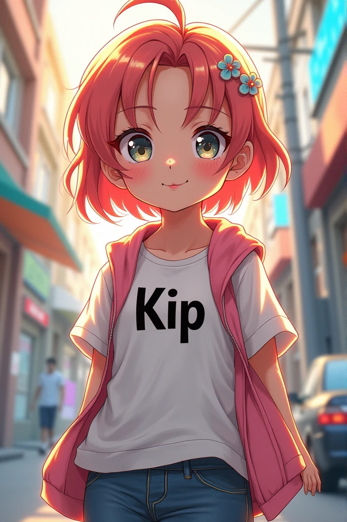 Anime wearing tshirt saying kip 