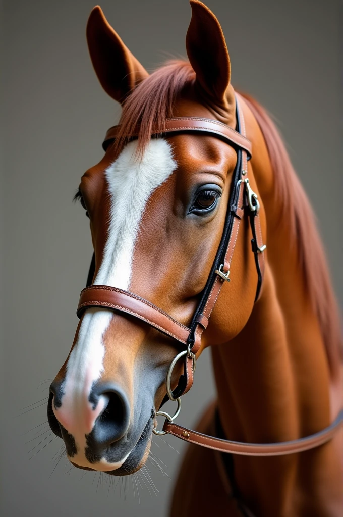 Leather horse bridle photo