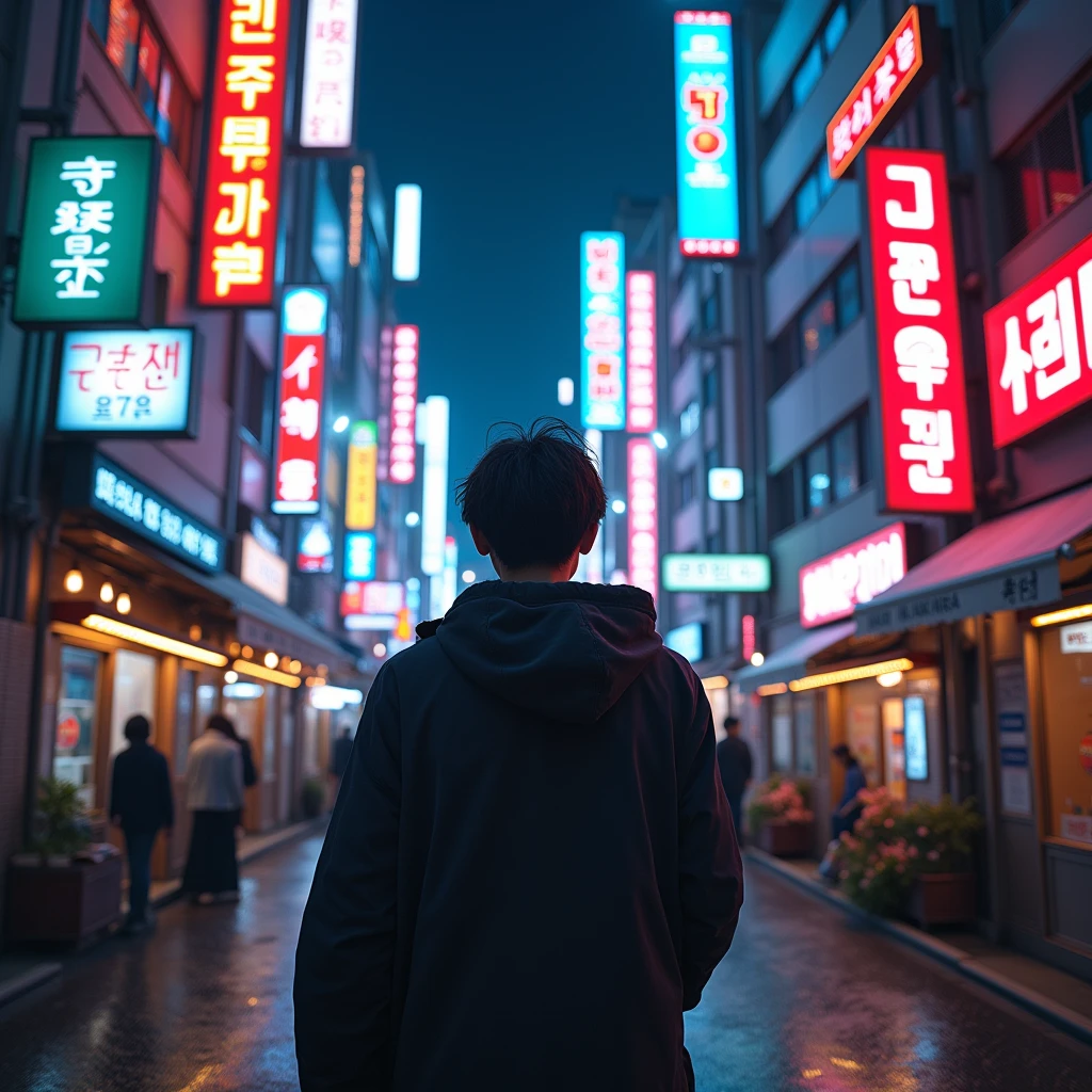 Surreal images，On the streets of Tokyo，Wear a Panerai watch,Korean sign