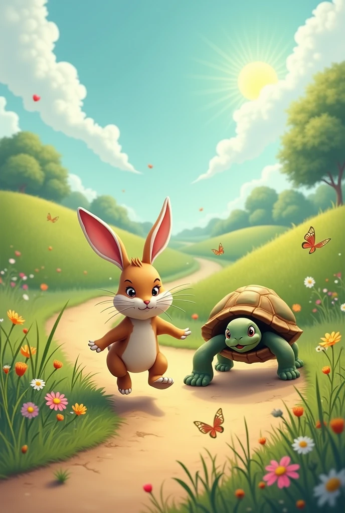 Rabbit and turtle racing