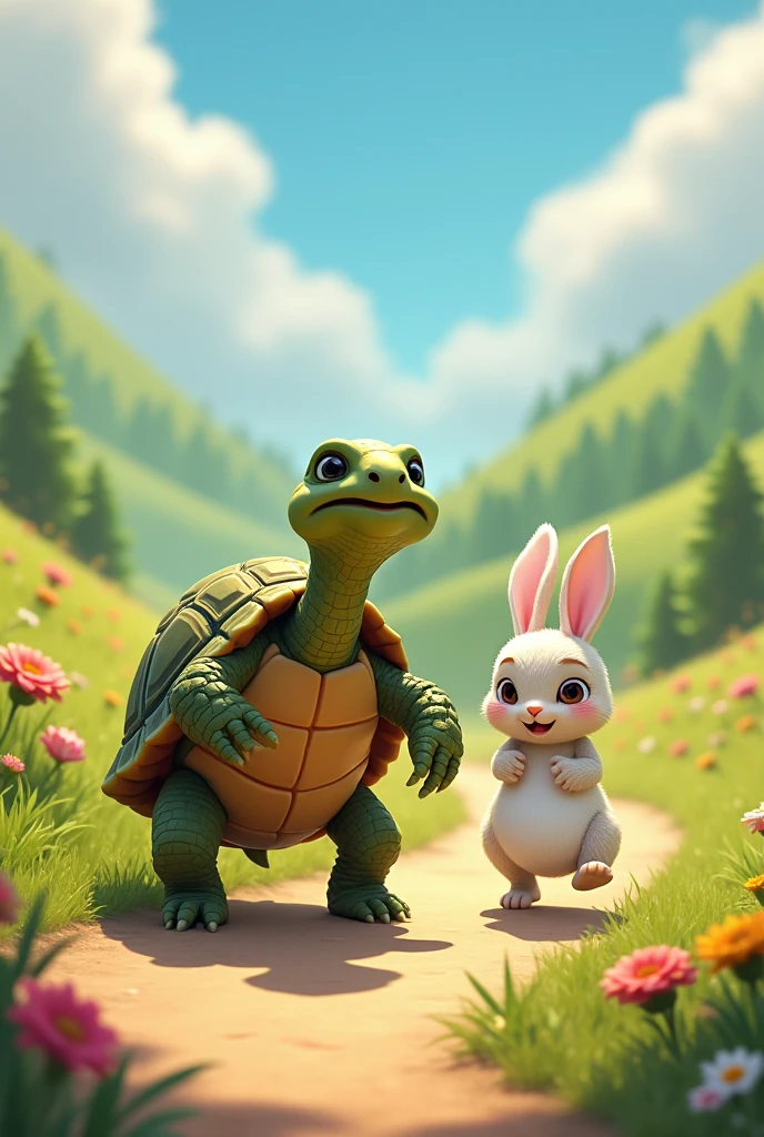 Turtle win race  and rabbit loss the race 