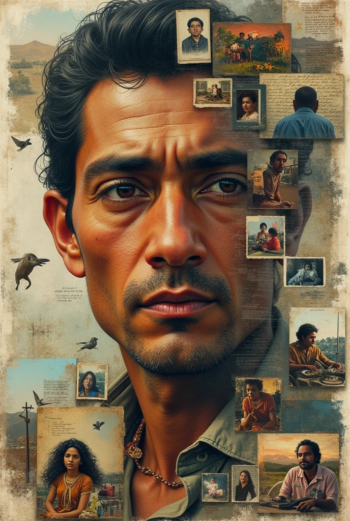 Collage of images about a thirty-year-old Venezuelan man who suffers from hyperthymesia and the gift of remembering his early years of life