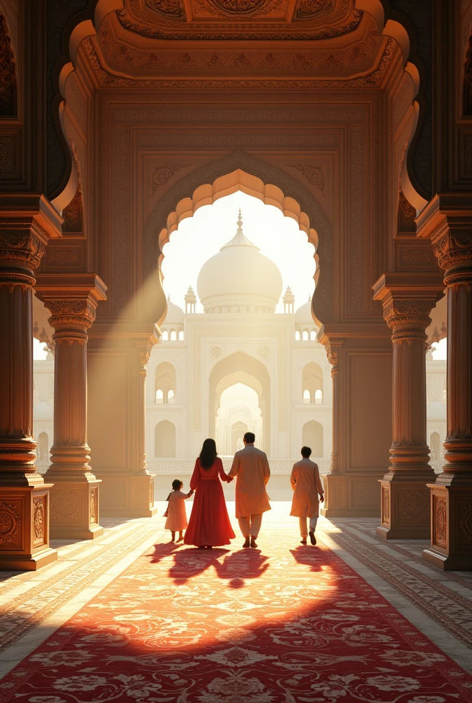 Create a best backround for Indian familiy in palace but I need only backround image without the family 