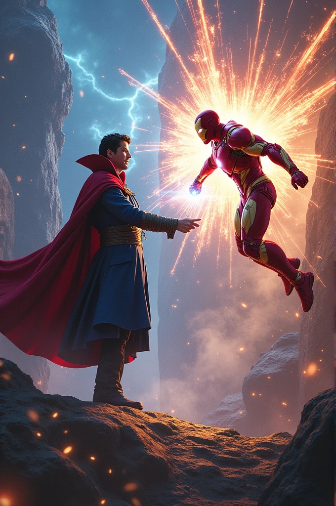 Generate me doctor strange vs iron man