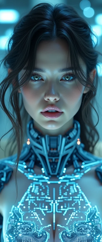 (masterpiece:1.2,Exceptional Quality,mirror-like,Cinematic Experience,Photorealistic:2.0,RAW Photos:2.0,Super detailed),8k,wallpaper,(Representing blueprints through holograms:2.0),(Beautiful woman:2.0),Female Cyborg,(Design of a Female Cyborg:2.0),(Draw the front view:2.0),(Avant-garde design:2.0),(Drawing detailed blueprints:2.0),(Numerous notes about the settings:2.0),(Beautiful Face,Beautiful Eyes,Beautiful Hair)