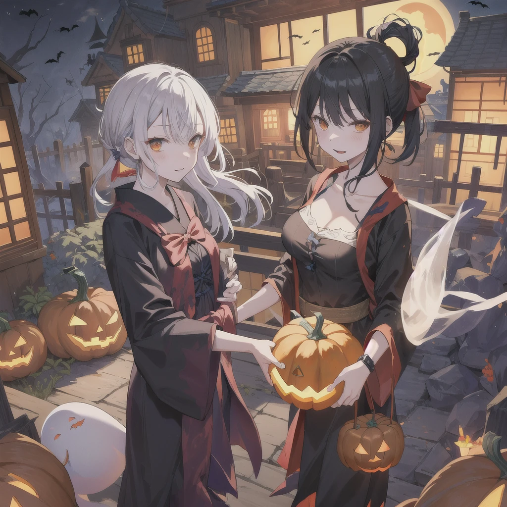 Monster House, Monsters are at work、Halloween pumpkin-headed ghost、Painting \(Moderate\),