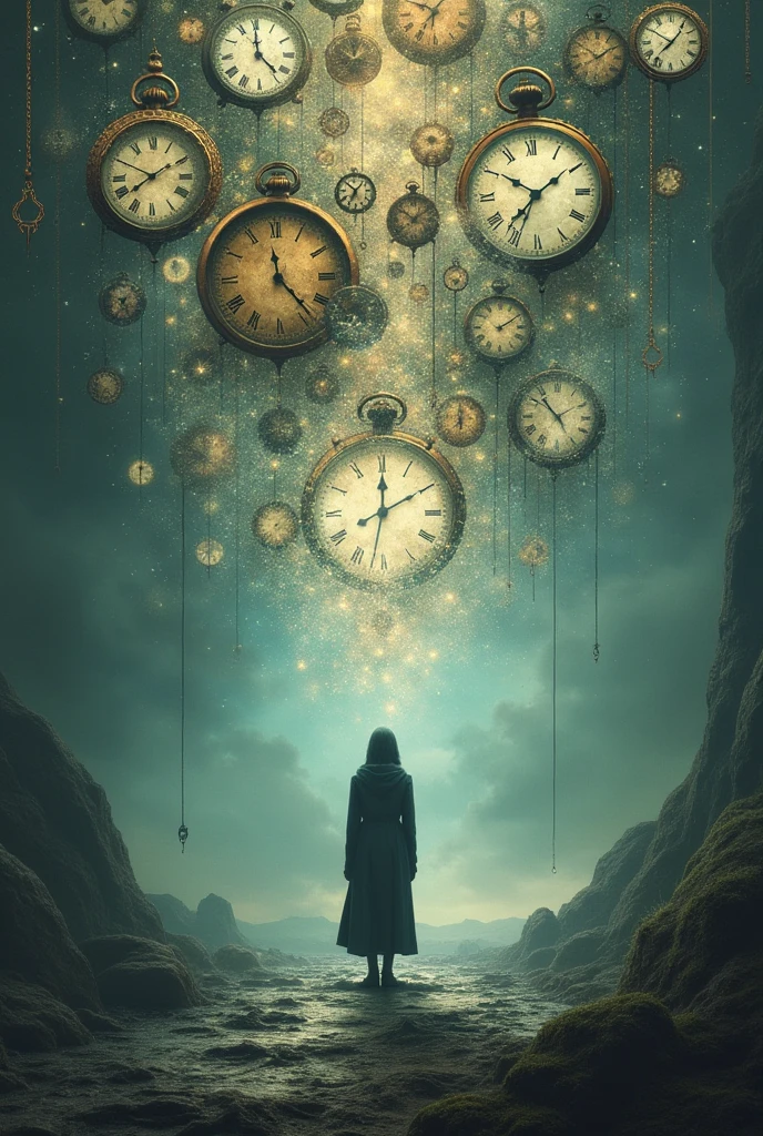 A cover for the theme reflection representing time passing by with clocks