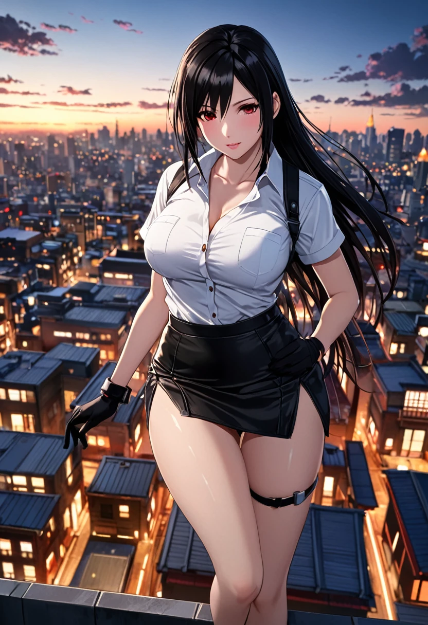 （highest quality、Highest quality、4K,Night view、Super popular gravure model、Beautiful woman with huge saggy breasts and a saggy ass、Fishnet tights、whole body、Looking down and laughing wickedly）Very flashy(Playboy Bunny）、High-rise apartment building, high floors、balcony、Looking outside while feeling the night breeze、