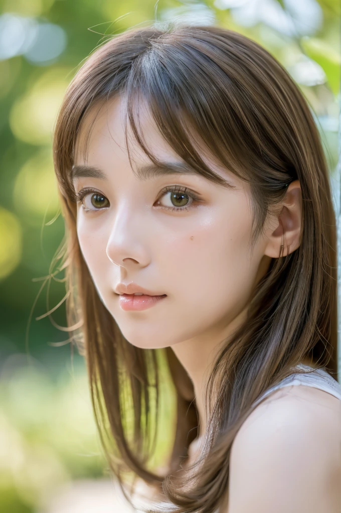 (8k, 4k, best quality, highres:1.2), (masterpiece, realistic, photo realistic:1.37), 1girl, solo, Japanese girl, beautiful face, eyelashes, nose, glossy lips, (detailed eyes, looking at viewer, fair skin, white skin:1.5), rosy complexion, upper body, medium breasts, long green hair