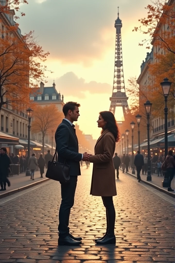 Two person facing each other in Paris