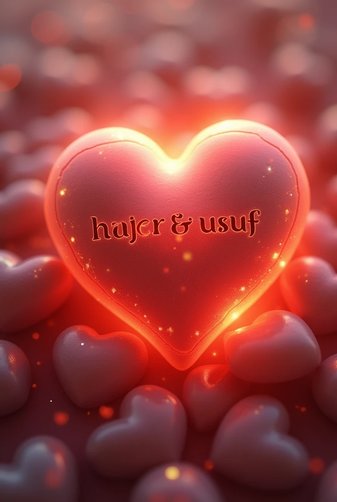 A heart with the inscription “Hajer&Yusuf“