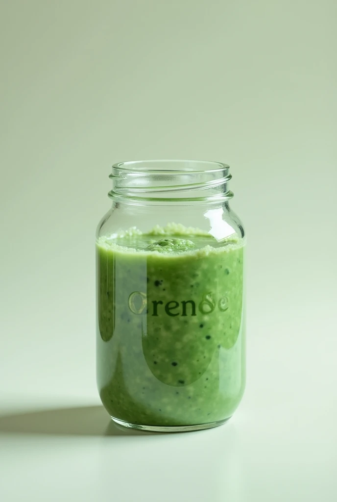 Okra GLUE with the glass jar and with letterin middle