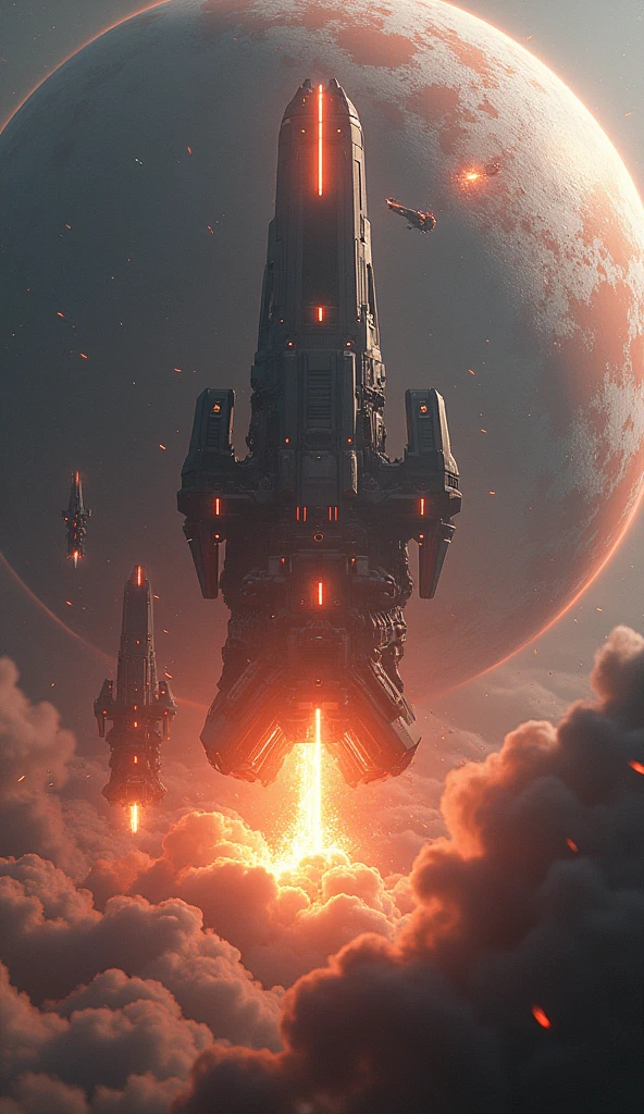 Star Wars, Futuristic sci-fi space battle, very detailed, A magnificent and gigantic satellite planet, Fierce battles, Glowing energy weapon, Powerful Explosion, dramatic lighting, cinematic composition, Change color palette, realist rendering, Intricate mechanical details, Sense of scale and grandeur, (best quality,4K,8k,high resolution,masterpiece:1.2),very detailed,(realist,photorealist,photo-realist:1.37)