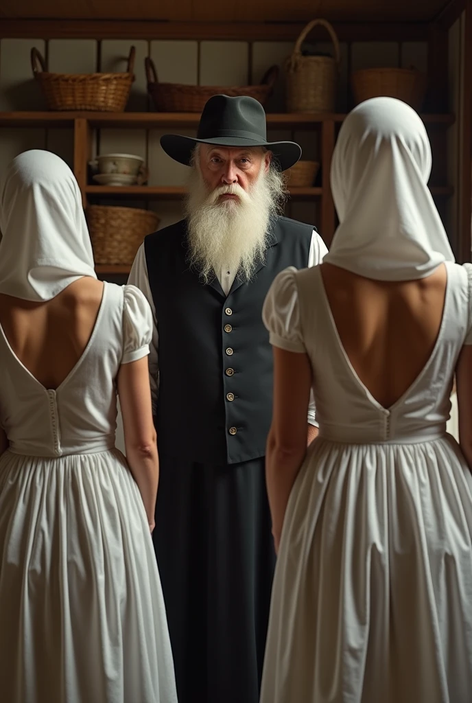 (masterpiece), best quality, ((old man in blue suit)) (((holds nude naked nude naked girl who has a detailed face and a paper hat on her head and holds a broom))) and has medium breast and nipple and vagina and short bun hair and earring and and necklace and wristwatch, classroom setting, crowd of men in school uniform in background ,