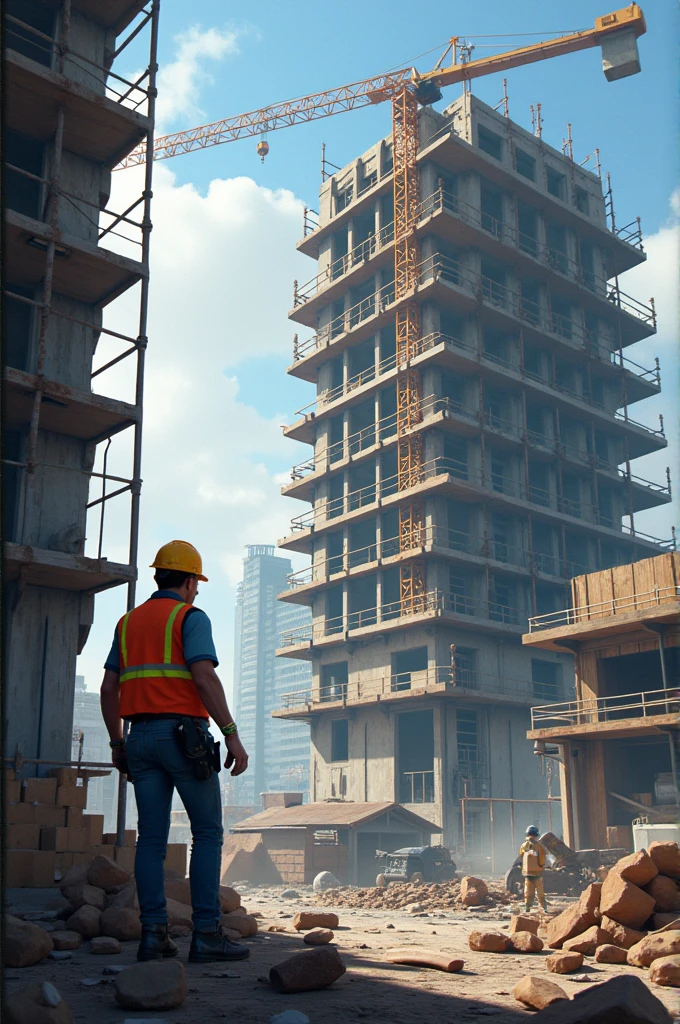 Construction building holding worker 10 Picture 