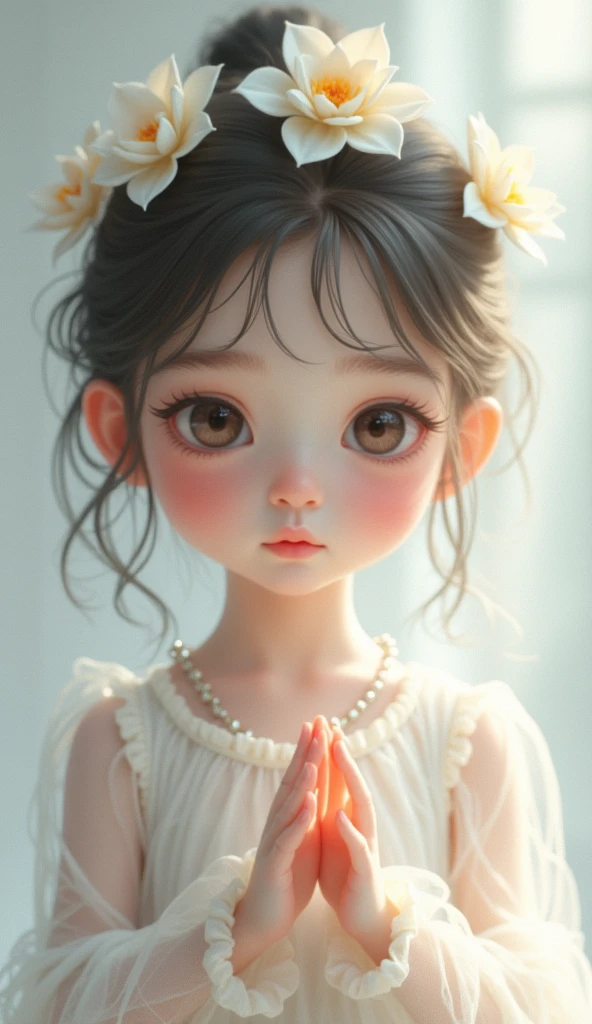(masterpiece, best quality:1.2), 1 girl, alone,pure devine pale skin, big eyes,Cute expression,hand,portrait,interesting,interesting,clean lines,Human anatomy is correct