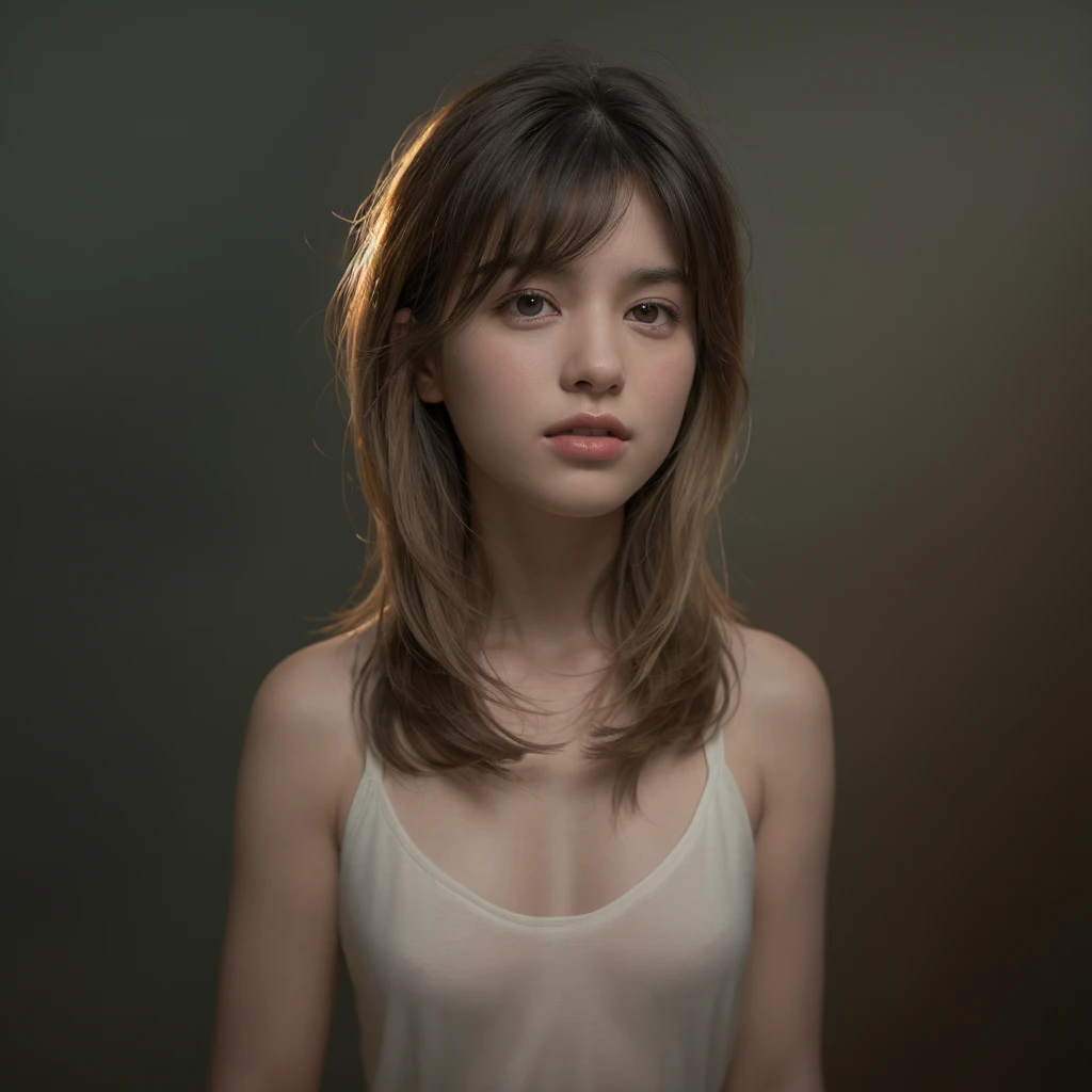 (1 girl, Girls, Full body portrait, Small breasts, Short Bob Hair, Completely naked, Nipples are visible), Fair-skinned, shiny thin lips, skinny, Body Type, Delicate and sexy collarbone, Highest quality, RAW Photos, Realistic, face, Incredibly beautiful girl, cute, Depth of written border, High resolution, 超detailed, detailed, Very detailed, extremely detailed eye and face, Sharp pupils, Sharp focus, Cinema Lighting