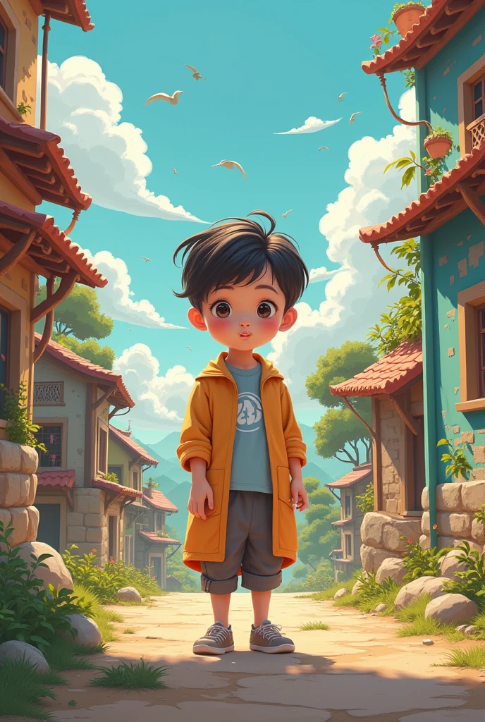 Create in the style of viral real cartoon digital illustration in 4K quality, " as the child grew up, he saw that people indulged in lies and deception. Every time someone did something wrong, the child would recognize it and confront it with the truth. Her appearance brought a new change to the village—one of honesty and Justice. This unique child taught everyone that the power of truth is immutable.