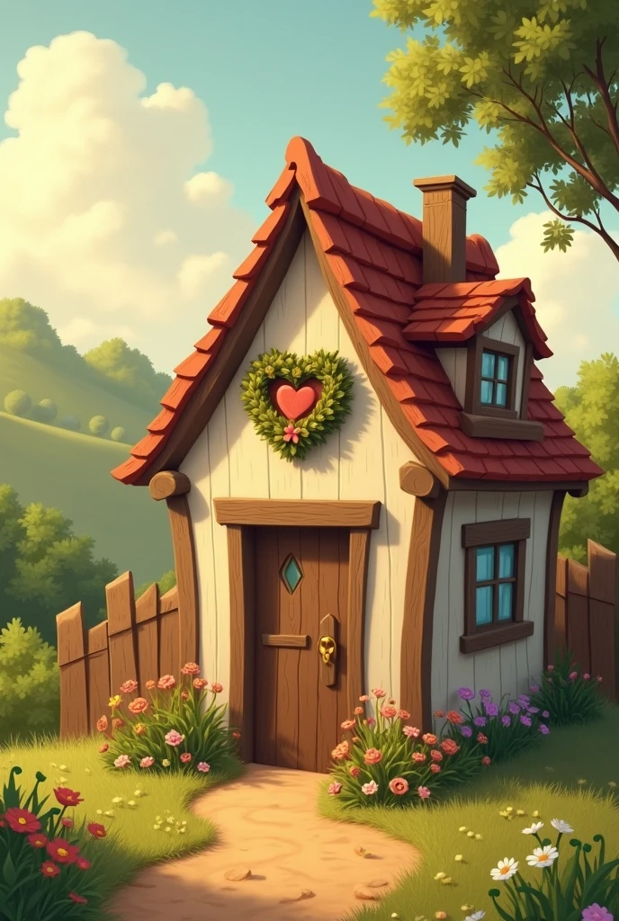 Hand make house and heart makes home