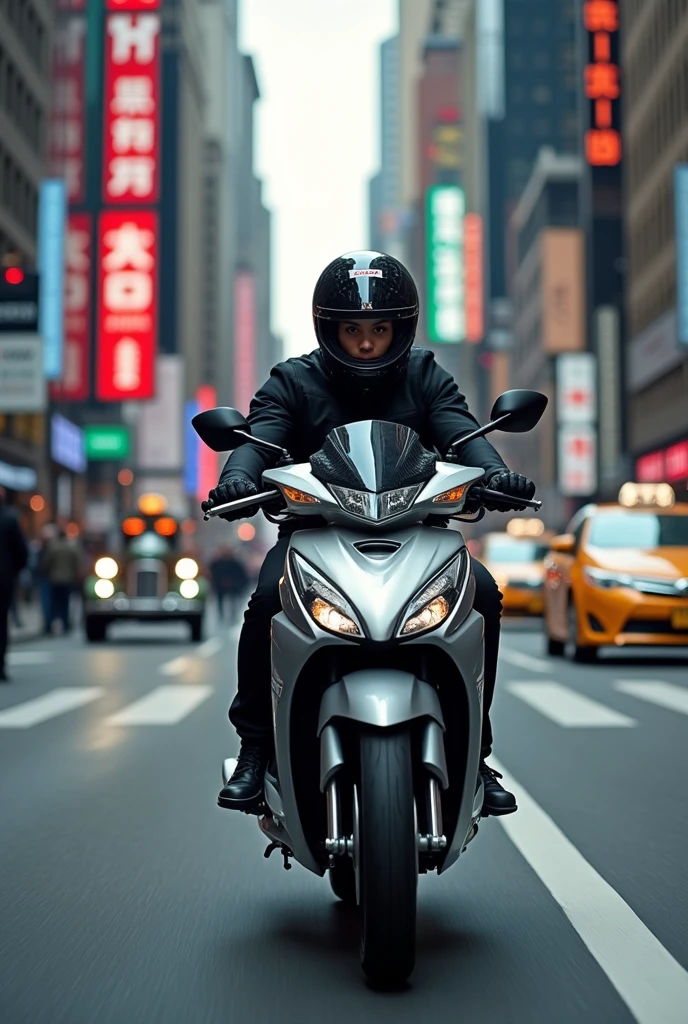 Honda shine riding in the new york