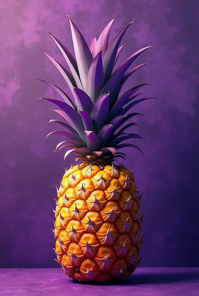 A profile picture that has a pineapple and has more purple color