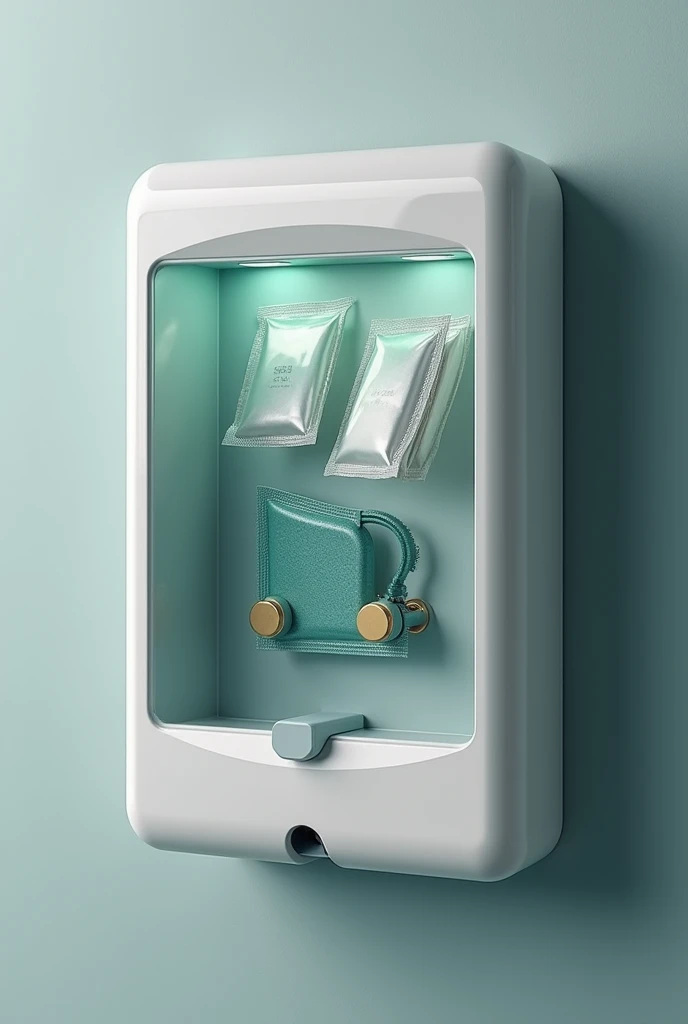 Make me some plans for an automatic condom dispenser that works without electricity and shows its internal composition of how it works.