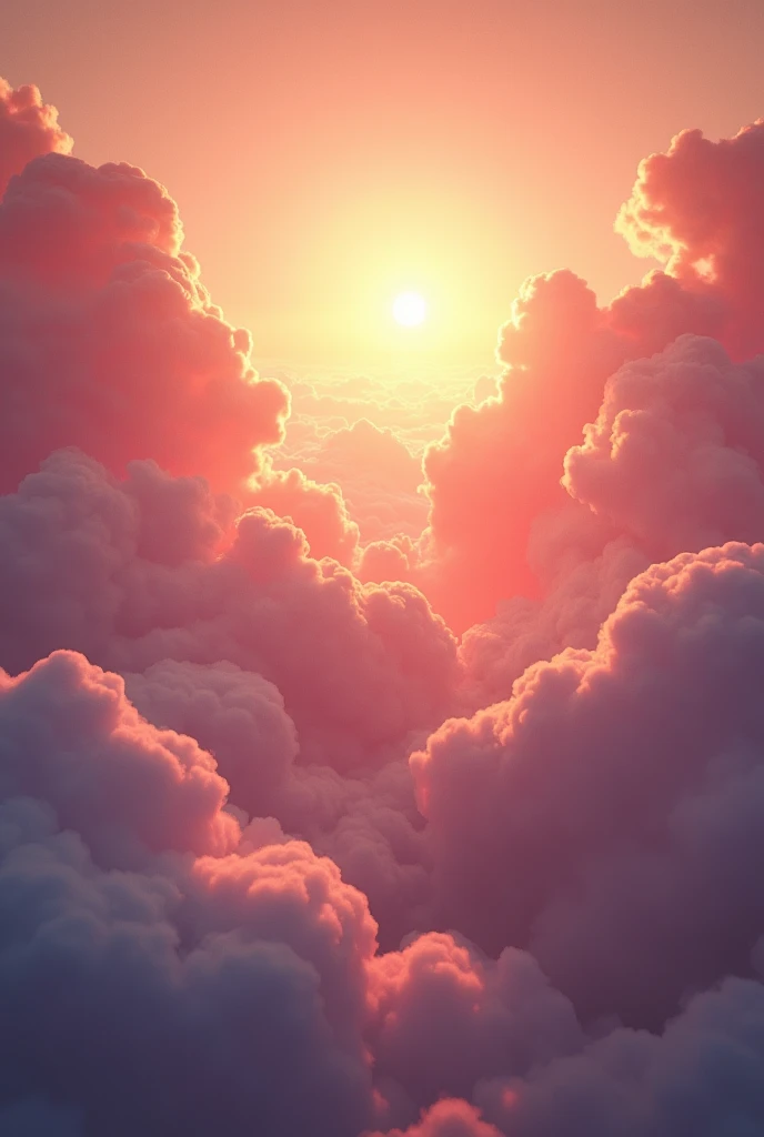 (photorealism: 1.2), photorealistic in the heart of the clouds, full of sunset colors