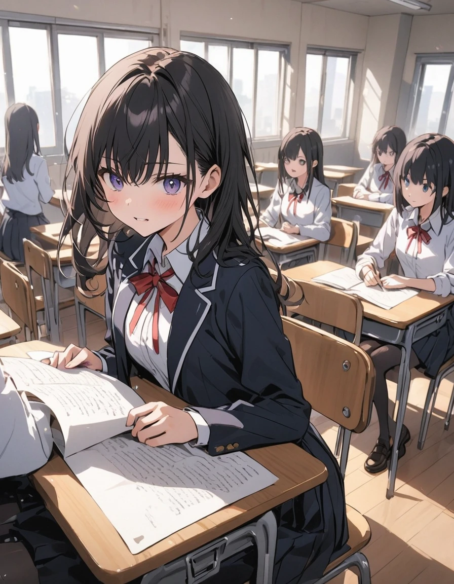 High school girl in classroom