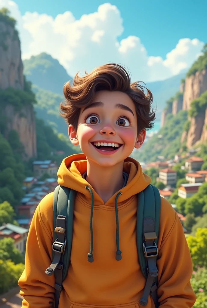 A person feel happy and thinking to travel to other country