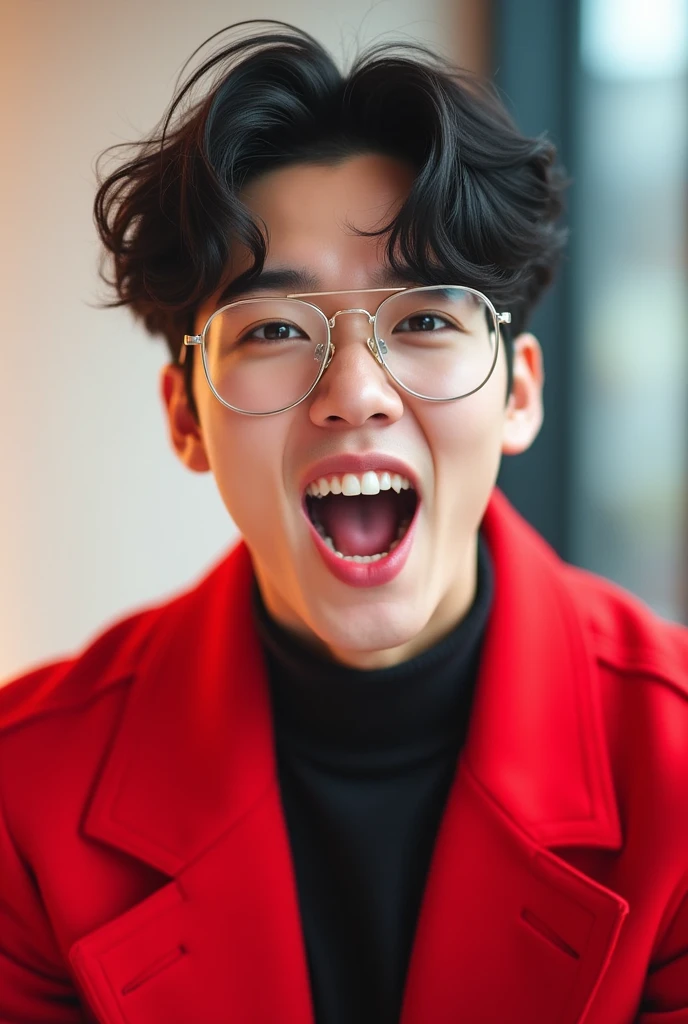 Wearing glasses、A man in a red jacket is making a funny face, Hong Jun hyung, Hyuntae, Kim Tae-jun, K-Pop Idol Portraits, Shin Jeong-ho, Hyuntae kim, Kim Sang-hyuk, John Sans, キム・Hyuntae, Hyung - Kim Taehyung, Jaeyoung Nam, toru narita, seseon yoon