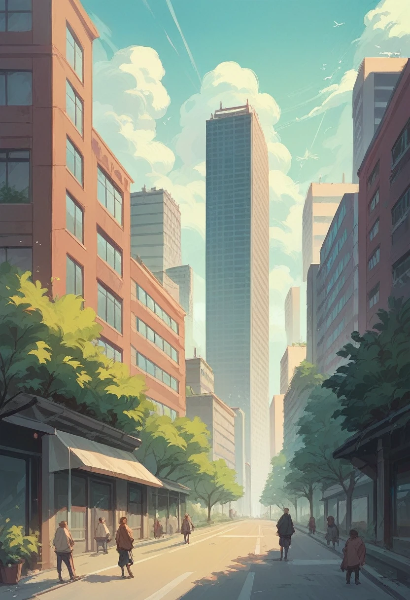 bay, city, without people, left and right have trees