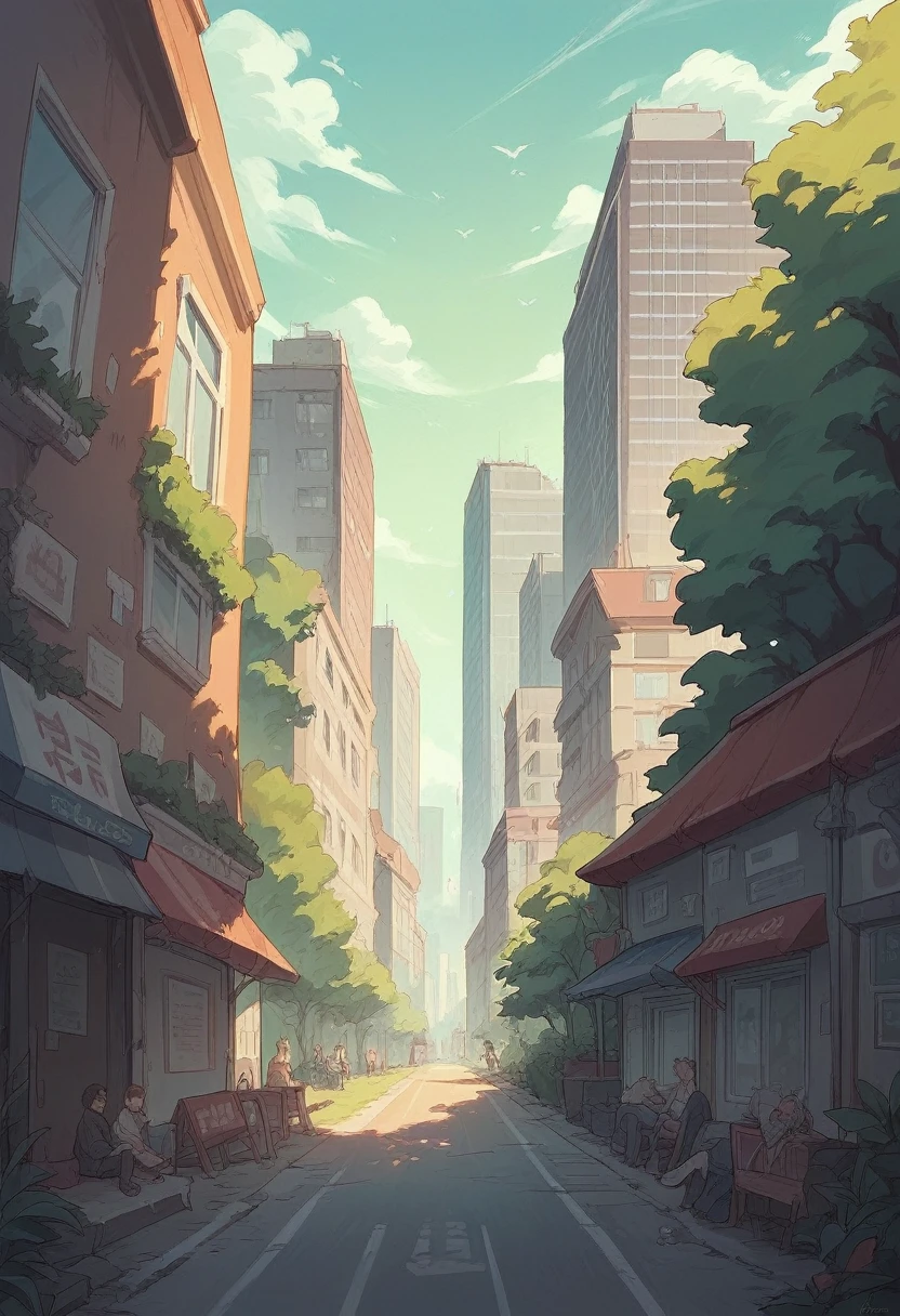 bay, city, without people, left and right have trees